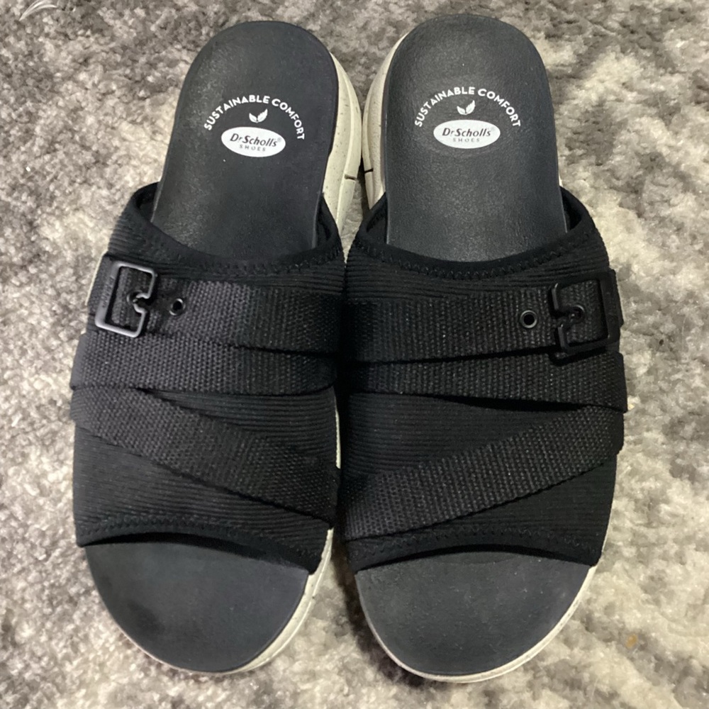 Dr. Scholl's Women’s Adelle Slides Sandals Sustainably made Black Size 8.5
